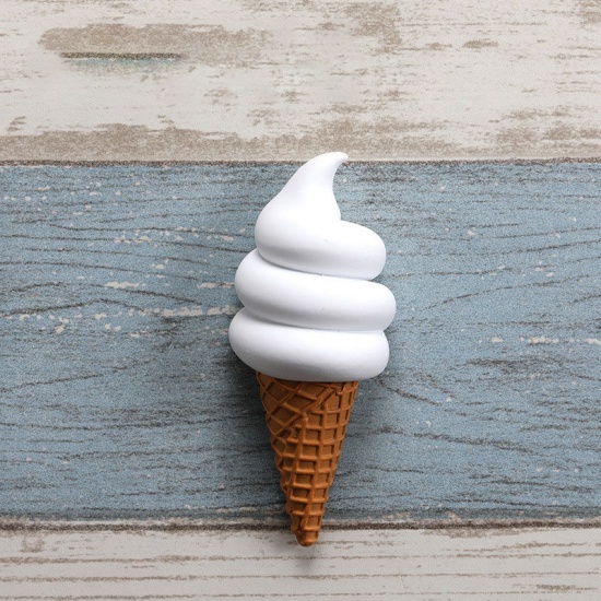 Picture of White - 6# Ice Cream Dessert Simulation Food 3D Resin Fridge Magnet 7.9x4.1x3cm, 1 Piece