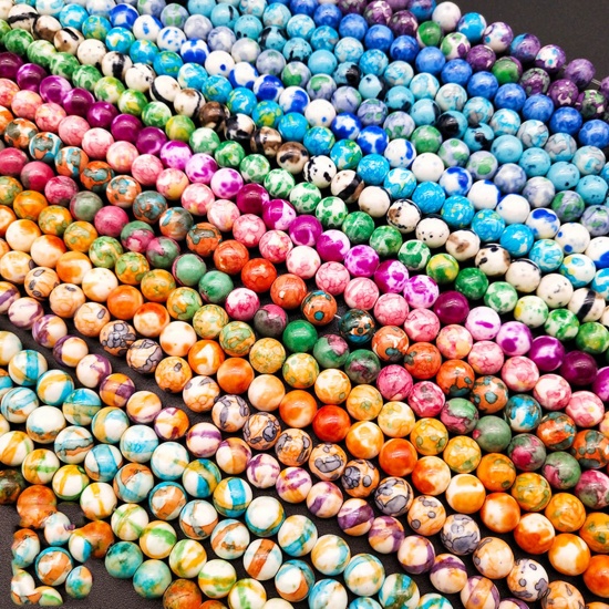 Immagine di Agata ( Sintetico ) Perline Tondo Multicolore 1 Filo