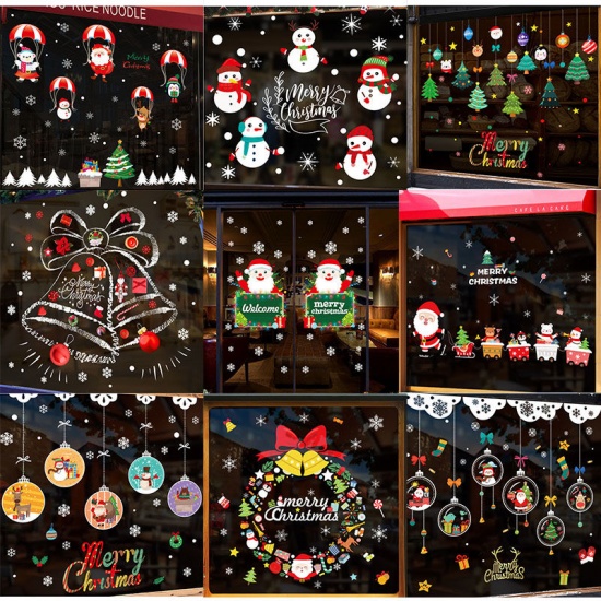 Immagine di Multicolor - 9# PVC Christmas Double-sided Static Stickers For Closet Door Glass Window Home Decoration 45x60cm, 1 Piece