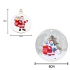 Immagine di White - 5# Santa Claus Wearing A Mask Wood Round Christmas Tree Home Hanging Decoration 8cm Dia., 1 Piece