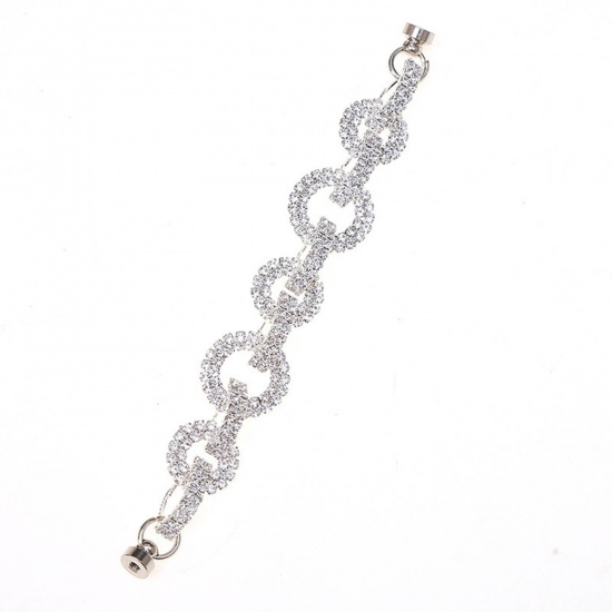 Picture of Zinc Based Alloy & Glass Beaded Mobile Phone Chain Gunmetal Wine Red 15cm long, 1 Piece