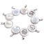 Immagine di 201 Acciaio Inossidabile & Conchiglia Ciondoli Tondo Tono Argento Bianco 30mm x 20mm, 1 Pz