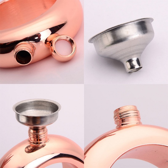 Immagine di Rose Gold - 100ml 304 Stainless Steel Portable Bracelet Hip Flask With Gift Box, 1 Set