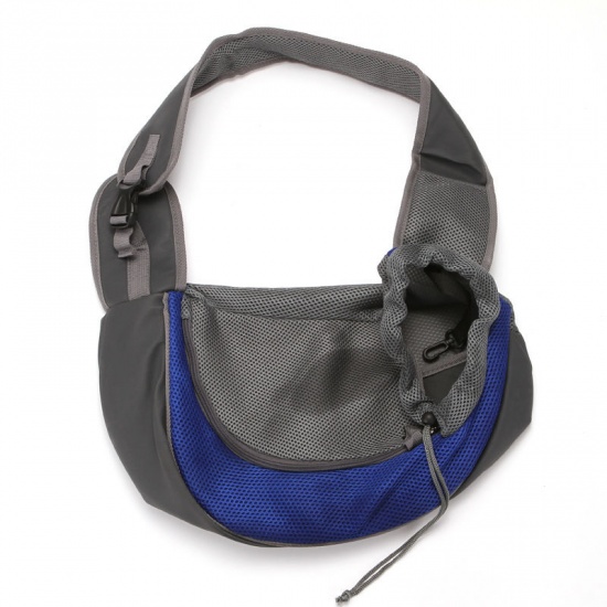 Immagine di Light Blue - 40x13x26cm Nylon Pet Outing Travel Carrier Shoulder Messenger Bag With Phone Pocket, 1 Piece