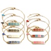 Изображение Stainless Steel Valentine's Day Link Cable Chain Bracelets Gold Plated Multicolor Oval Cross Word Message " LOVE " Enamel 17cm(6 6/8")-16.5cm(6 4/8") long, 1 Piece