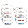 Picture of Stainless Steel Link Cable Chain Bracelets Silver Tone Multicolor Oval Heart Word Message " baby " Enamel 17cm(6 6/8")-16.5cm(6 4/8") long, 1 Piece