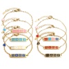 Immagine di Acciaio Inossidabile Cavo Catena Braccialetti Oro Placcato Multicolore Ovale Cuore Messaggio " baby " Smalto 17cm-16.5cm Lunghezza, 1 Pz