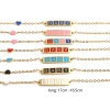 Immagine di Acciaio Inossidabile Cavo Catena Braccialetti Oro Placcato Multicolore Ovale Cuore Messaggio " baby " Smalto 17cm-16.5cm Lunghezza, 1 Pz