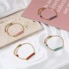 Immagine di Acciaio Inossidabile Cavo Catena Braccialetti Oro Placcato Multicolore Ovale Cuore Messaggio " baby " Smalto 17cm-16.5cm Lunghezza, 1 Pz