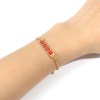 Immagine di Acciaio Inossidabile Cavo Catena Braccialetti Oro Placcato Multicolore Ovale Cuore Messaggio " baby " Smalto 17cm-16.5cm Lunghezza, 1 Pz