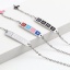 Immagine di Acciaio Inossidabile Cavo Catena Braccialetti Tono Argento Multicolore Ovale Croce Messaggio " baby " Smalto 17cm-16.5cm Lunghezza, 1 Pz