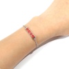 Изображение Stainless Steel Link Cable Chain Bracelets Silver Tone Multicolor Oval Cross Word Message " baby " Enamel 17cm(6 6/8")-16.5cm(6 4/8") long, 1 Piece