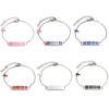 Изображение Stainless Steel Link Cable Chain Bracelets Silver Tone Multicolor Oval Cross Word Message " baby " Enamel 17cm(6 6/8")-16.5cm(6 4/8") long, 1 Piece