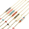 Picture of Stainless Steel Link Cable Chain Bracelets Gold Plated Multicolor Oval Cross Word Message " baby " Enamel 17cm(6 6/8")-16.5cm(6 4/8") long, 1 Piece
