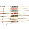 Picture of Stainless Steel Link Cable Chain Bracelets Gold Plated Multicolor Oval Cross Word Message " baby " Enamel 17cm(6 6/8")-16.5cm(6 4/8") long, 1 Piece