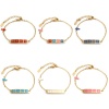 Picture of Stainless Steel Link Cable Chain Bracelets Gold Plated Multicolor Oval Cross Word Message " baby " Enamel 17cm(6 6/8")-16.5cm(6 4/8") long, 1 Piece