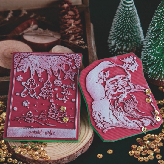 Immagine di Gomma & Spugna Natale Timbro di Tenuta Rosso & Verde 12cm x 9cm, 1 Serie