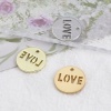 Immagine di Lega di Zinco San Valentino Charms Tondo Oro Opaco Love 14mm Dia, 10 Pz