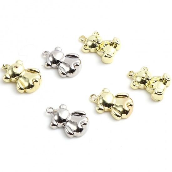 Picture of Zinc Based Alloy Charms Bear Animal Silver Tone 17mm x 12mm, 10 PCs
