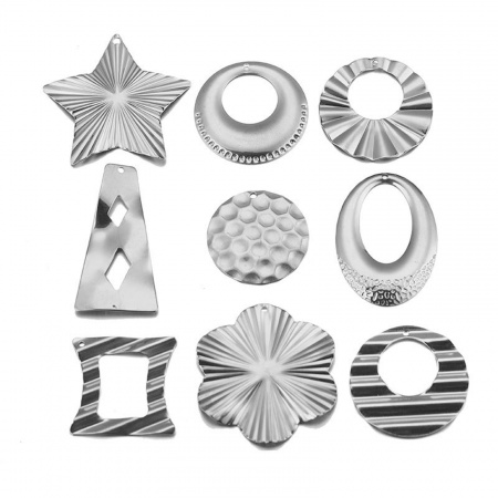 Breloques en Acier Inoxydable Argent Mat 5 Pcs