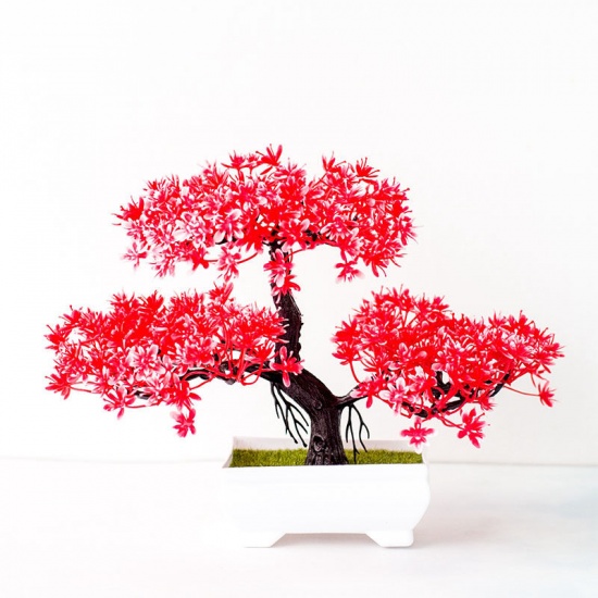 Image de Jaune - 7 # plantes en pot de pin artificiel en plastique décoration de la maison 30x25cm, 1 pièce