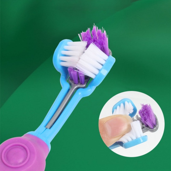 Picture of Orange - Multi-ngle Cleaning Oral Cavity Cleaning Tooth Cat Dog Toothbrush Pet Supplies 17.3x2.6cm, 1 Piece