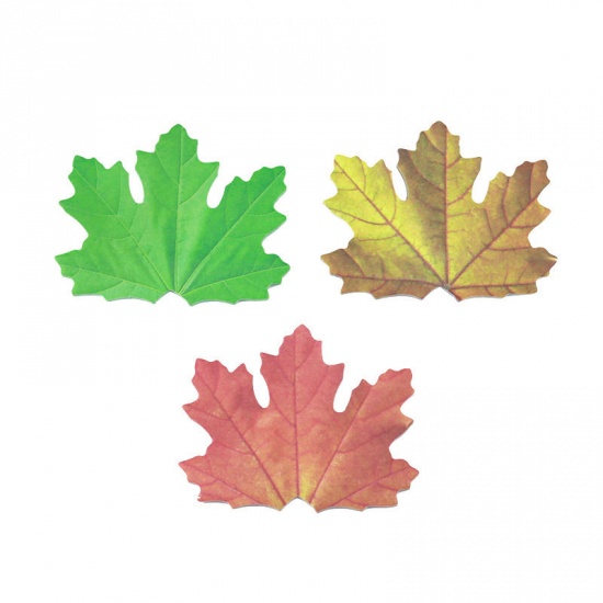 Picture of Yellow - 3# Maple Leaf Paper Memo Sticky Note Office Student Stationery 9x7.2cm, 3 Copies