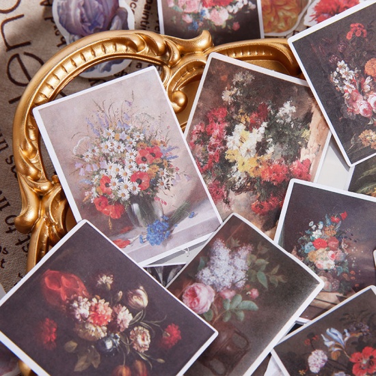Immagine di Multicolor - 4# Creative Flowers Japanese Paper DIY Scrapbook Stickers 10.5x9cm, 1 Piece