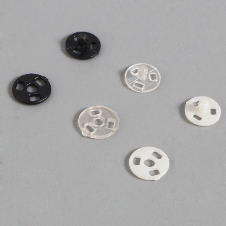 Plastic Hidden Button Transparent Clear Round 4mm Dia., 30 Sets