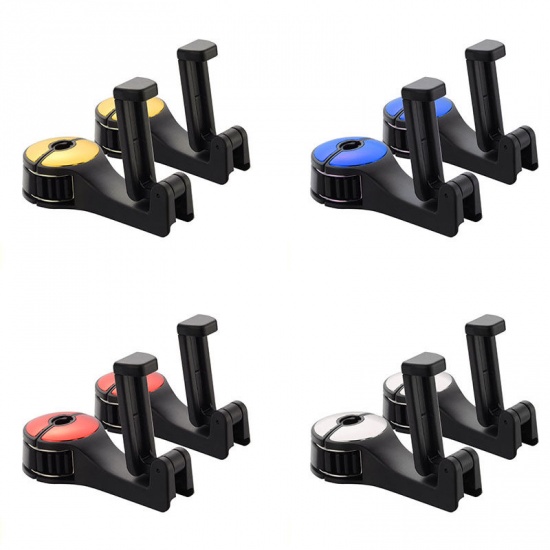 Picture of Blue - 4# ABS Car Seat Back Multifunction Mobile Phone Bracket Hook 12x5.5x3cm, 1 Pair