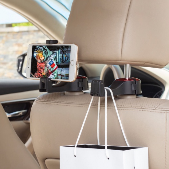 Immagine di Blue - 4# ABS Car Seat Back Multifunction Mobile Phone Bracket Hook 12x5.5x3cm, 1 Pair