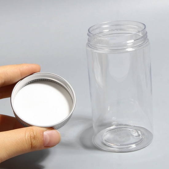 Picture of PET Bottles Cylinder Silver Plated 10 PCs