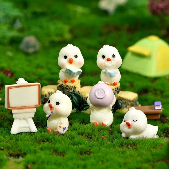 Изображение Green - 9# Cute Duck Tent Resin Micro Landscape Miniature Decoration DIY Gardening Accessories 3.5x2.5cm, 1 Piece