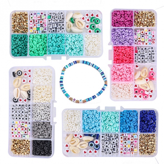 Picture of Polymer Clay DIY Bracelet Handmade Craft Materials Accessories Multicolor 10mm - 3mm Dia., 1 Box