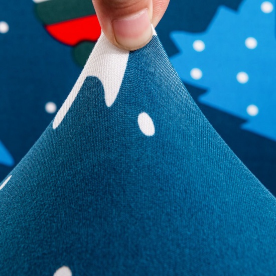 Bild von Blau - 40# Weihnachten Elastische Esszimmerstuhl Abdeckung Schutz Waschbar Möbel Überzug Haus Textil, 1 Stück