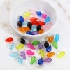 Image de Perles en Acrylique Goutte d'Eau Multicolore Transparent A Facettes 13mm x 8mm, Trou: env. 1.6mm, 500 Pcs