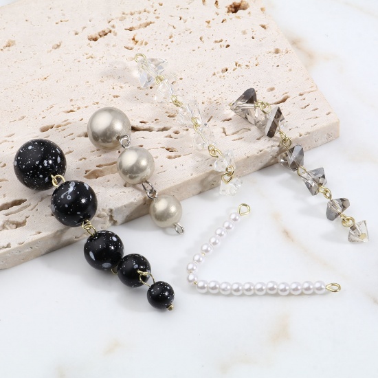 Picture of Acrylic Pendants Gold Plated Imitation Pearl 2 PCs