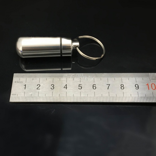 Bild von Aluminiumlegierung Schlüsselkette & Schlüsselring Schwarz Pille 6.7cm, 1 Stück