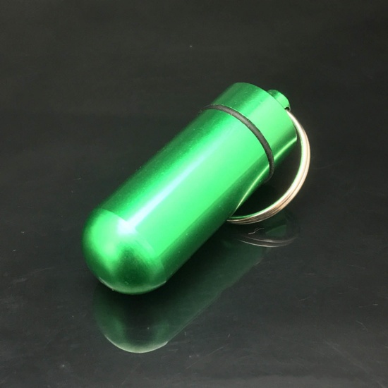 Bild von Aluminiumlegierung Schlüsselkette & Schlüsselring Schwarz Pille 6.7cm, 1 Stück