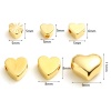 Picture of Brass Valentine's Day Beads 18K Real Gold Plated Heart 10 PCs                                                                                                                                                                                                 