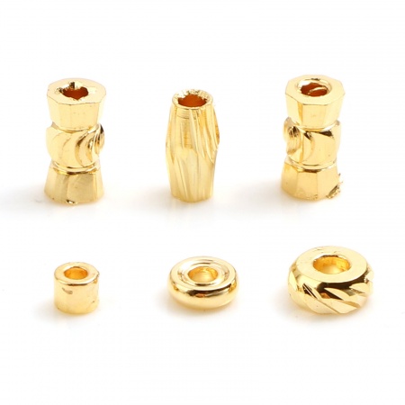 Messing Zwischenperlen Spacer 18K Echtgold plattiert 10 Stück