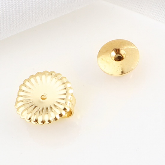 Image de Embout de Boucles d'Oreilles en Laiton Plaqué Or Véritable 18K 10 Pcs