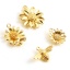 Immagine di Ottone Charms Fiore Margherita 18K Vero Oro Placcato 2 Pz