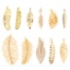 Picture of Brass Charms Feather 18K Real Gold Plated 2 PCs