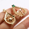 Image de Bélière pour Perle Micro Pave en Laiton Plaqué Or Véritable 18K à Strass Transparent à Zircone Cubique Vert 1 Pièce