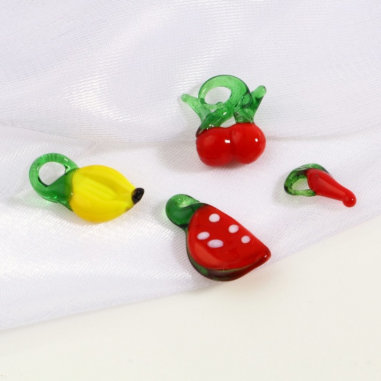 Picture of Lampwork Glass Charms Multicolor Vegetable Fruit 10 PCs