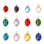 Immagine di Ottone + Vetro Pietre Nascita Charms Olive Oro Placcato Multicolore 16mm x 10mm, 5 Pz