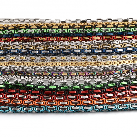 Picture of 201 Stainless Steel Link Chain Necklace Multicolor 55.5cm(21 7/8") - 54.5cm(21 4/8") long, 1 Piece