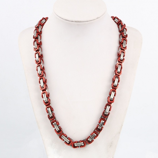 Picture of 201 Stainless Steel Link Chain Necklace Multicolor 55.5cm(21 7/8") - 54.5cm(21 4/8") long, 1 Piece