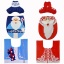 Imagen de Blue - Velvet Christmas Santa Claus Non-Slip Bathroom Carpet Mat Toilet Lid Cover Water Tank Cover 3PCs Set, 1 Set
